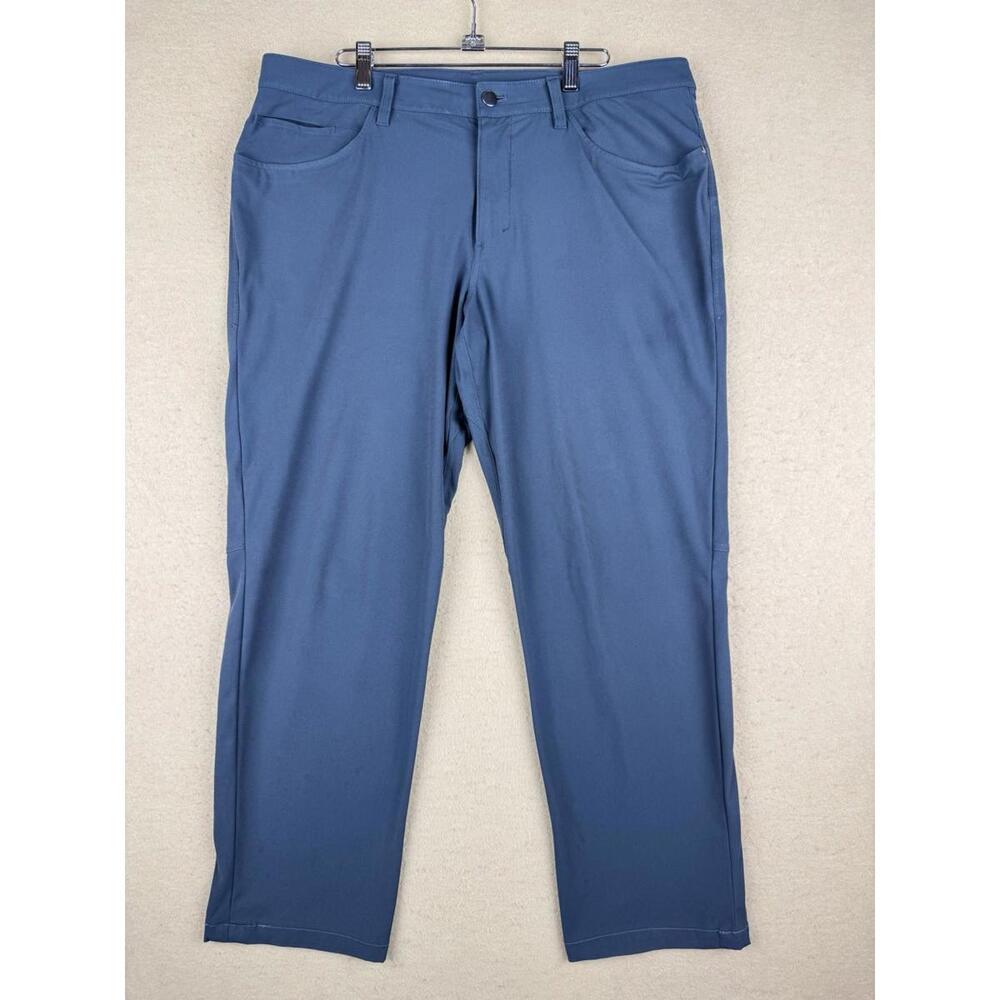 Lululemon ABC Slim Fit Warpstreme Pants Mens 37x28 Navy Dress Pants Preppy Good